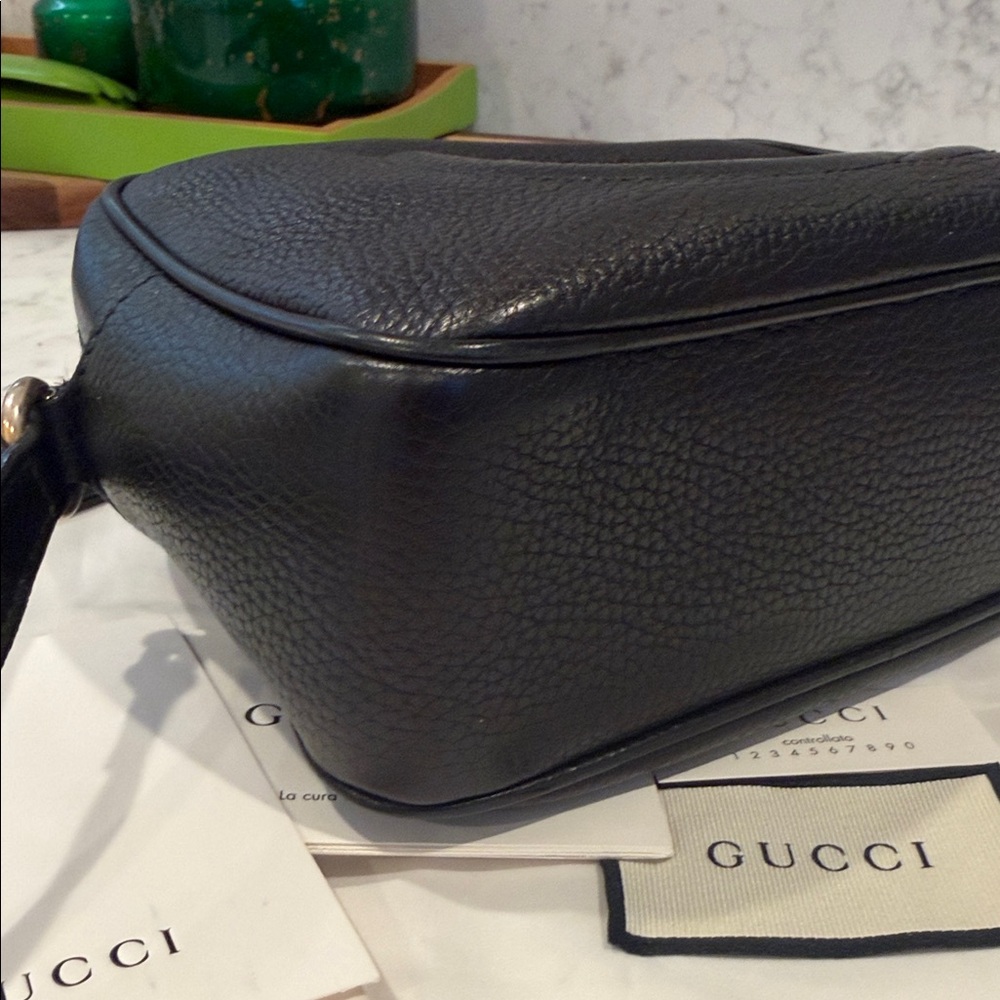 Gucci Soho Disco Black Leather Crossbody Bag With Tassel - Picture 9 of 16
